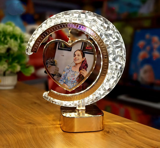 Crystal LED Moon Hanging Photo Lamp