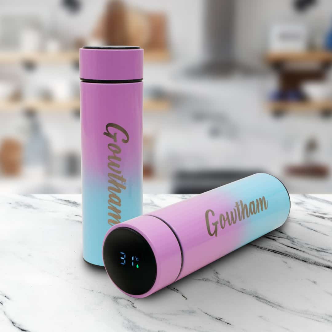Rainbow temperature bottle