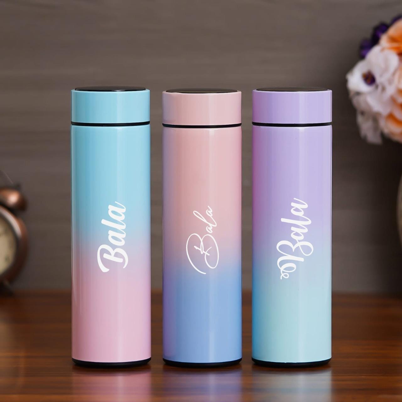 Rainbow temperature bottle