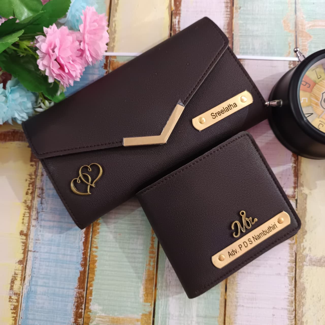 Imported Leather Couple Wallet Combo